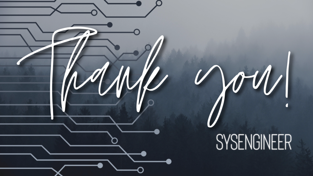 thank you sysengineer